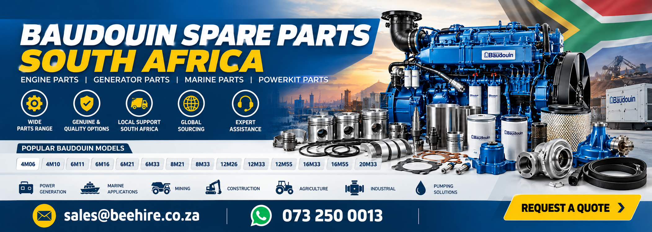 Baudouin spare parts South Africa – diesel engine and generator parts