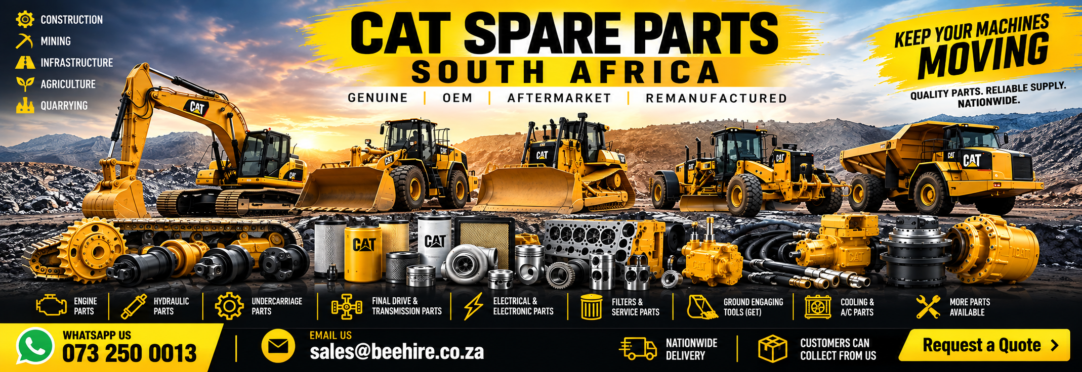 CAT spare parts South Africa – Caterpillar earthmoving machinery parts