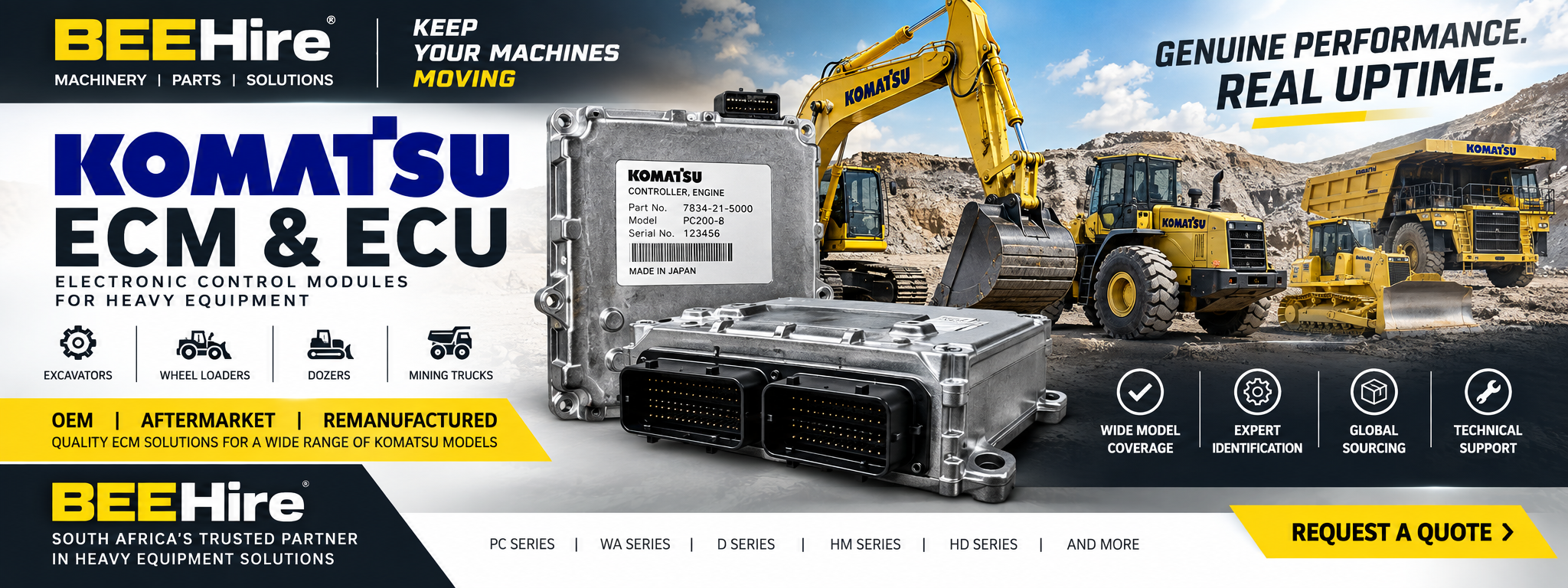 Komatsu ECM ECU electronic control module for heavy equipment