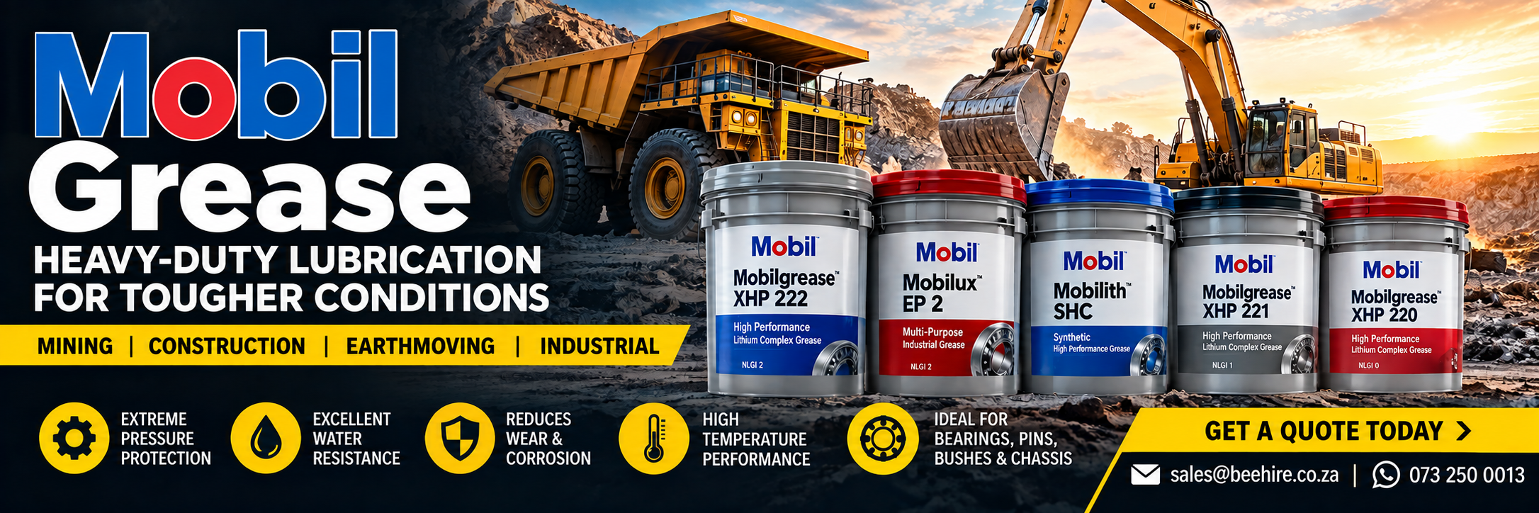 Mobil Grease for sale in South Africa – BEEHire industrial and heavy equipment lubricants