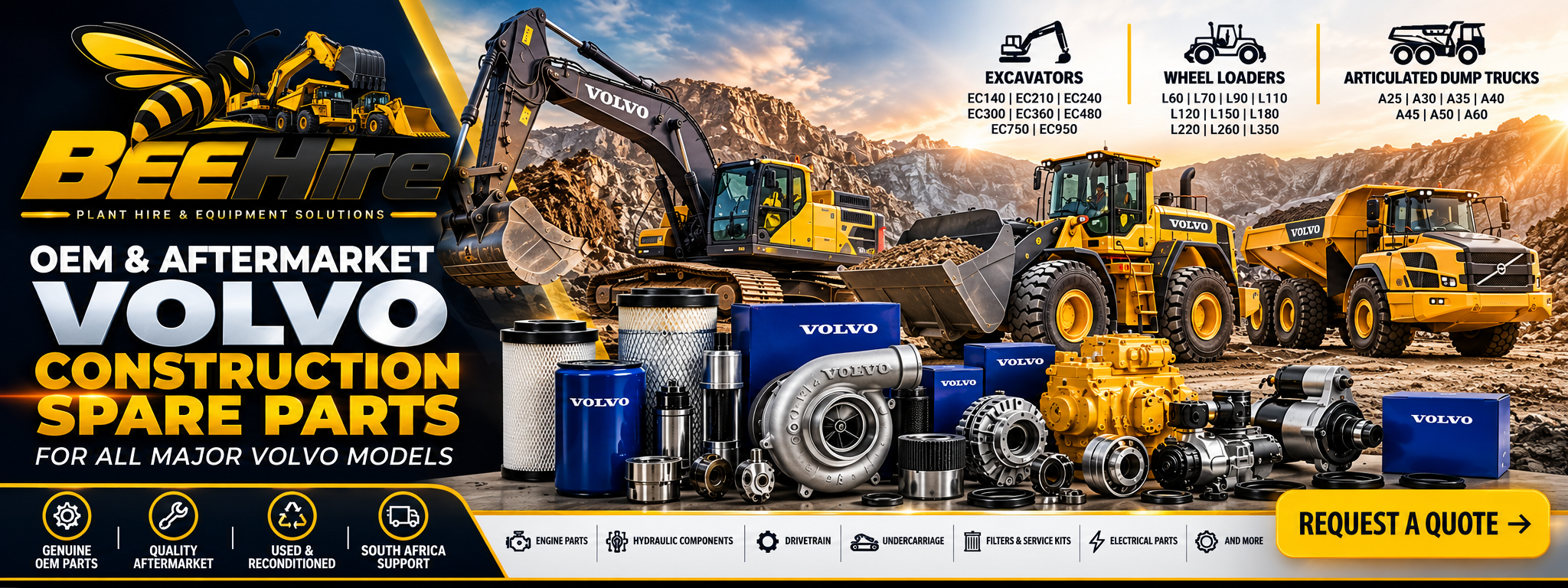 Volvo construction spare parts South Africa