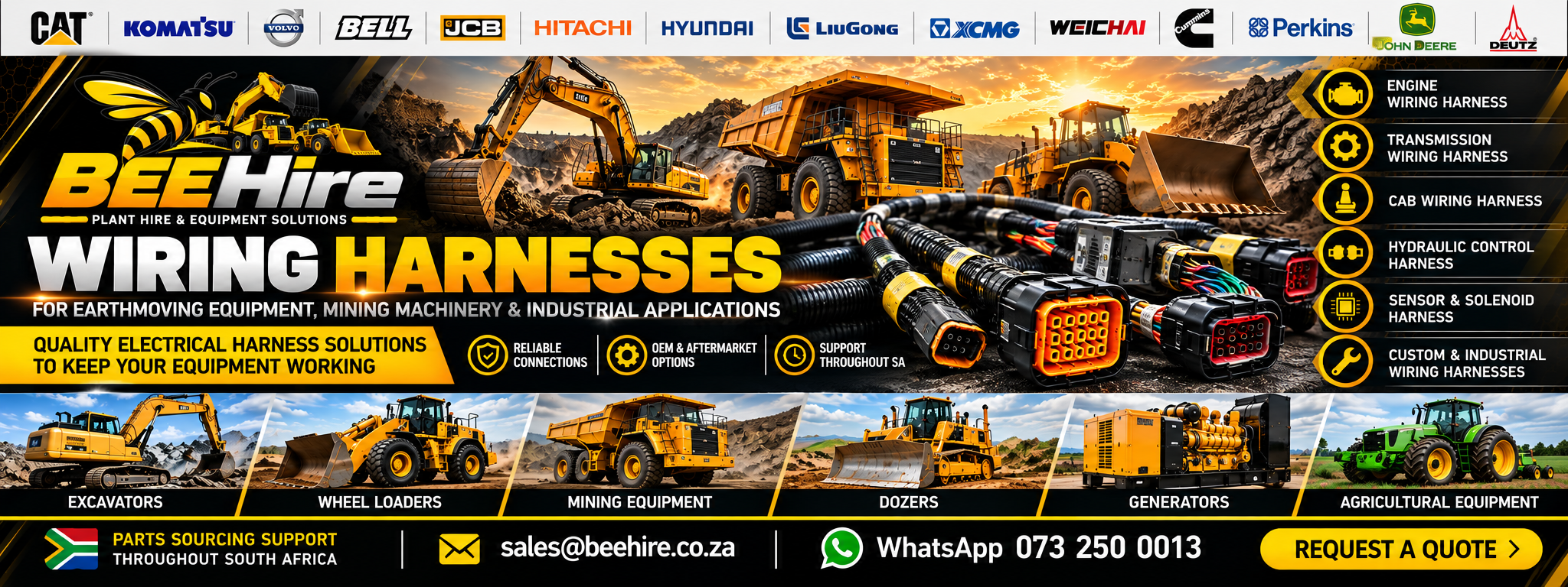 Wiring Harnesses for Earthmoving Equipment, Mining Machinery and Industrial Applications